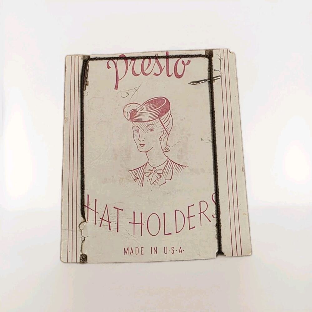 Vintage Presto Hat Holders With Original Card Made in USA Millinery Accessory